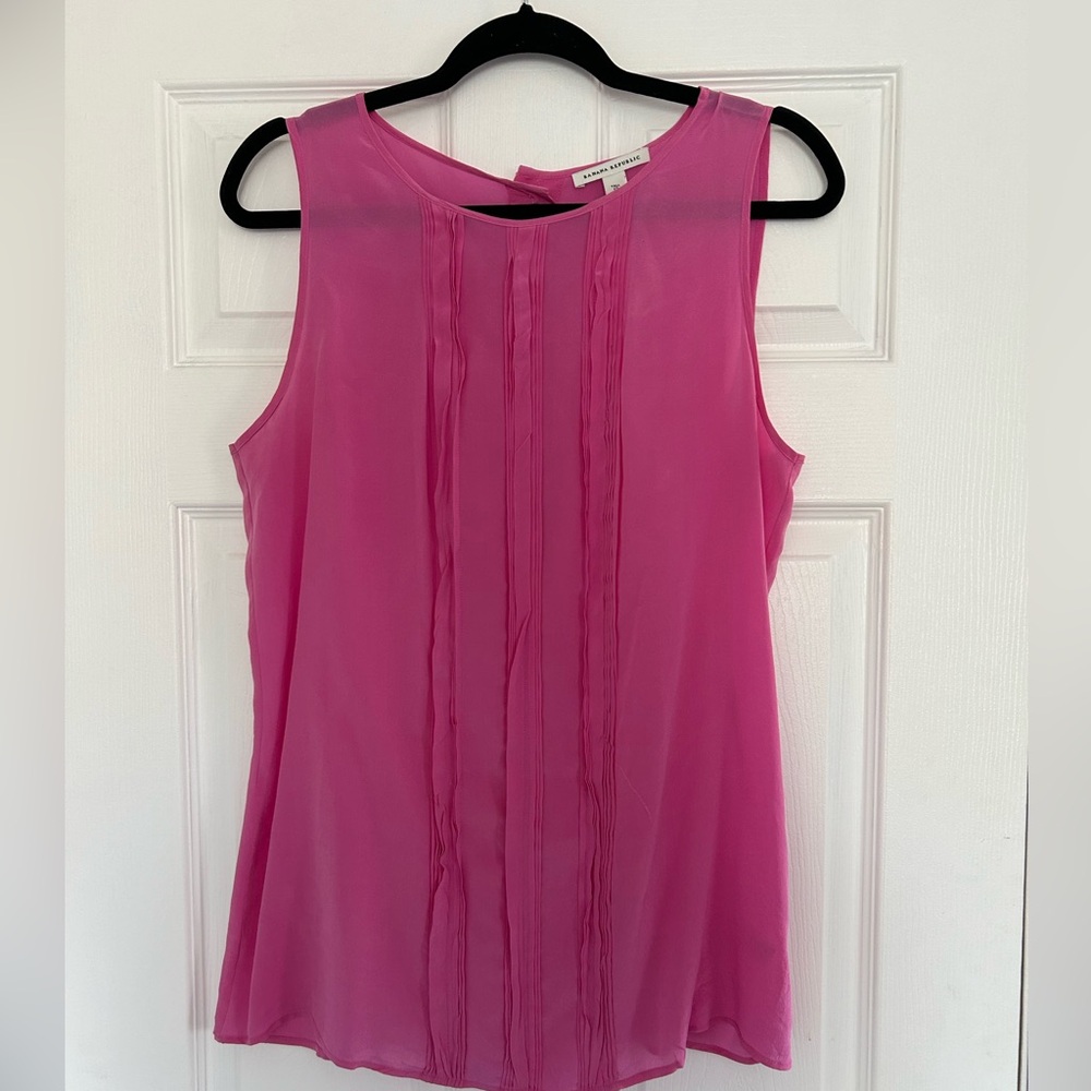Banana Republic Pink Pleated Blouse